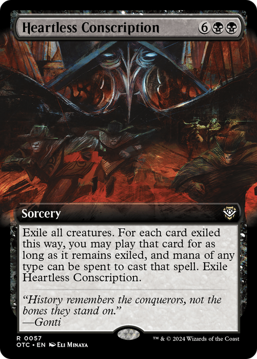 Heartless Conscription (OTC-057) - Outlaws of Thunder Junction Commander: (Extended Art) - for just $0.76! 
