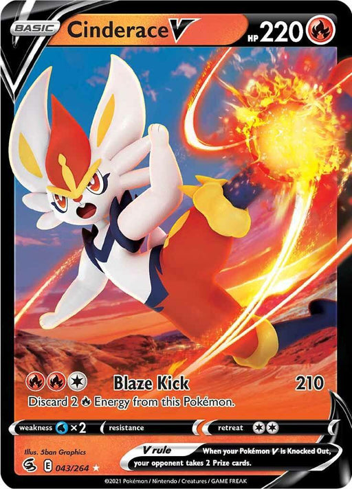 Cinderace V (043/264) [Sword & Shield: Fusion Strike] - for just $0.30! 