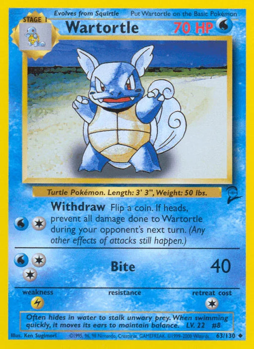 Wartortle (63/130) [Base Set 2] - for just $0.85! 