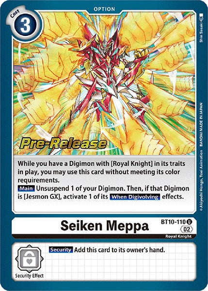 Seiken Meppa [BT10-110] [Xros Encounter Pre-Release Cards] - Just $1.40! Shop now at Retro Gaming of Denver