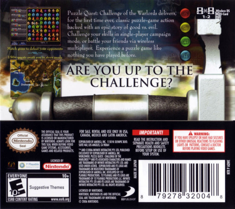 Puzzle Quest: Challenge of the Warlords – Nintendo DS (DS) - for just $0! 