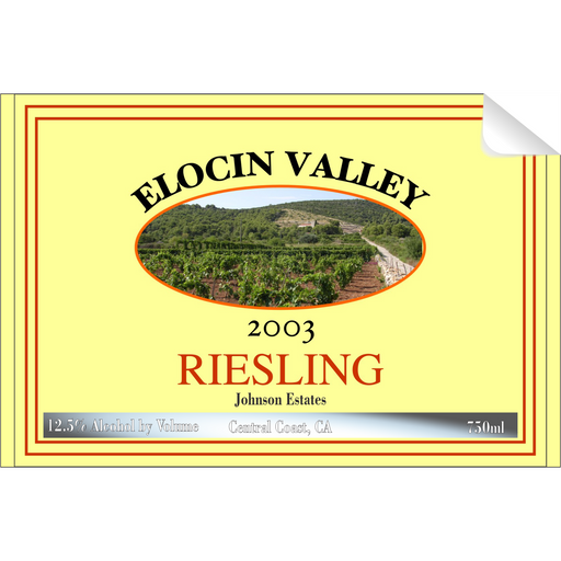 Elocin Valley Riesling Single Self Adhesive Label - License and Royalty Free for Film Use - for just $3! 