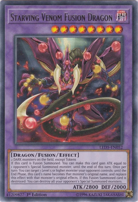 Starving Venom Fusion Dragon [LED5-EN052] Rare - for just $0.30! 