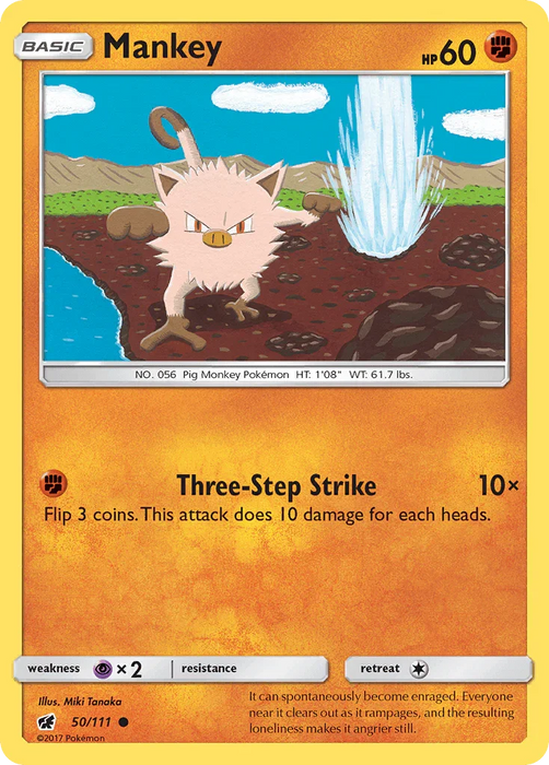 Mankey (50/111) [Sun & Moon: Crimson Invasion] - for just $0.10! 