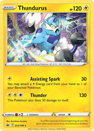 Thundurus (052/198) (Cosmos Holo) [Sword & Shield: Chilling Reign] - Just $0.10! Shop now at Retro Gaming of Denver