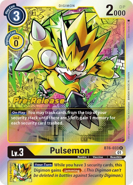 Pulsemon [BT6-033] [Double Diamond Pre-Release Cards] - Just $0.55! Shop now at Retro Gaming of Denver