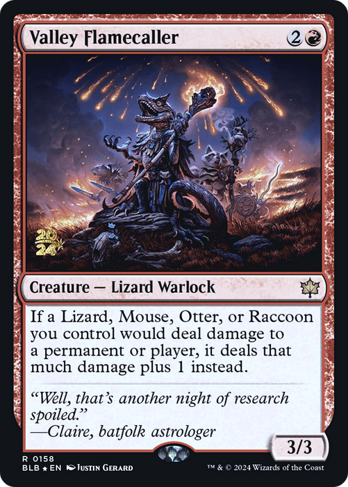 Valley Flamecaller (PRE-158) - Bloomburrow Promos Foil - for just $0.15! 