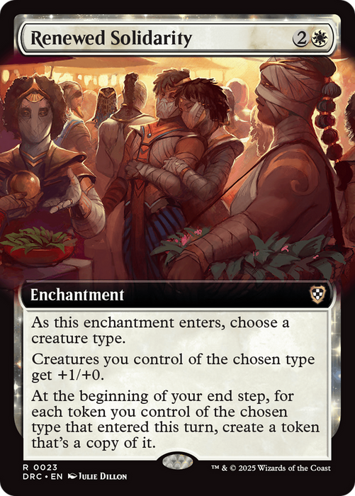 Renewed Solidarity (DRC-023) - Commander: Aetherdrift: (enchantment, Extended Art) - for just $2.16! 