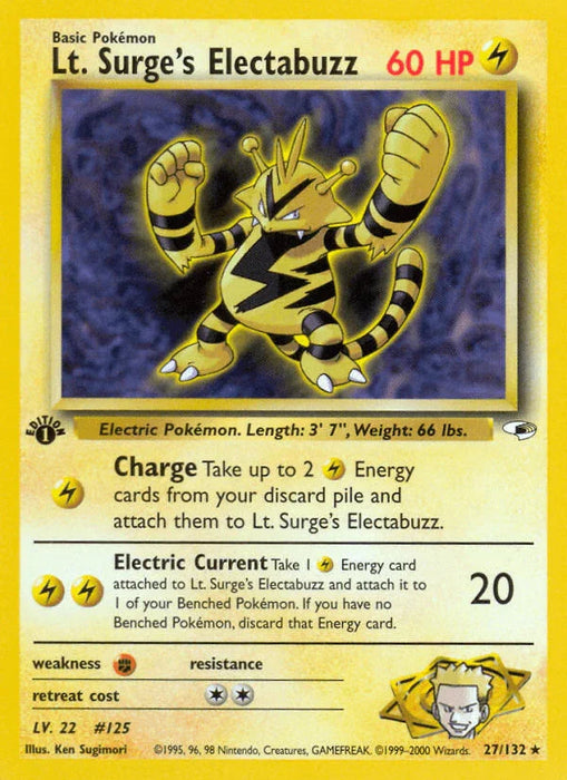 Lt. Surge's Electabuzz (27/132) [Gym Heroes 1st Edition] - for just $3.65! 
