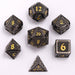 Solid Metal Behemoth Dice set - Gunmetal with Gold - for just $39.99! 