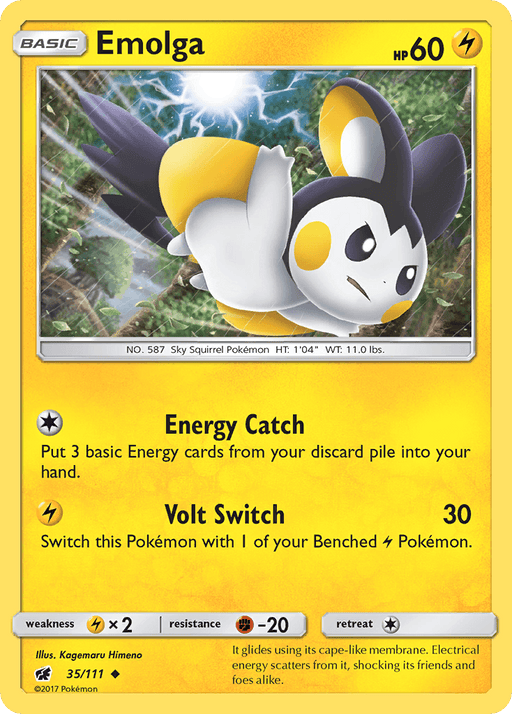 Emolga (35/111) [Sun & Moon: Crimson Invasion] - for just $0.10! 
