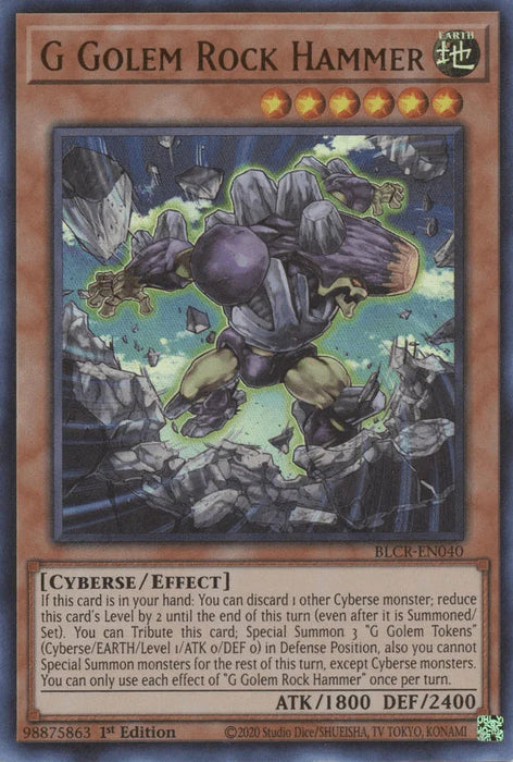 G Golem Rock Hammer [BLCR-EN040] Ultra Rare - for just $0.10! 
