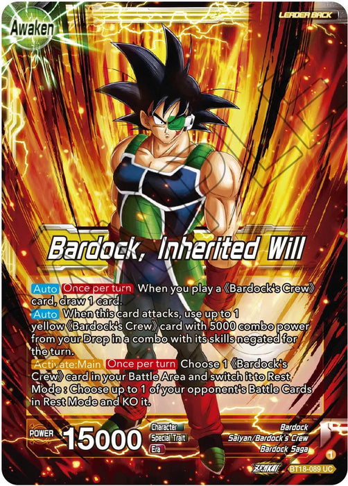 Bardock's Crew // Bardock, Inherited Will (BT18-089) [Dawn of the Z-Legends] - for just $0.10! 