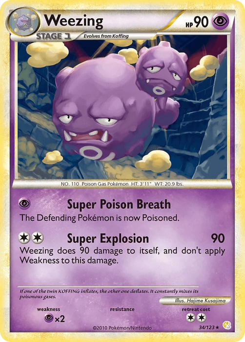 Weezing (34/123) [HeartGold & SoulSilver: Base Set] - for just $0.70! 