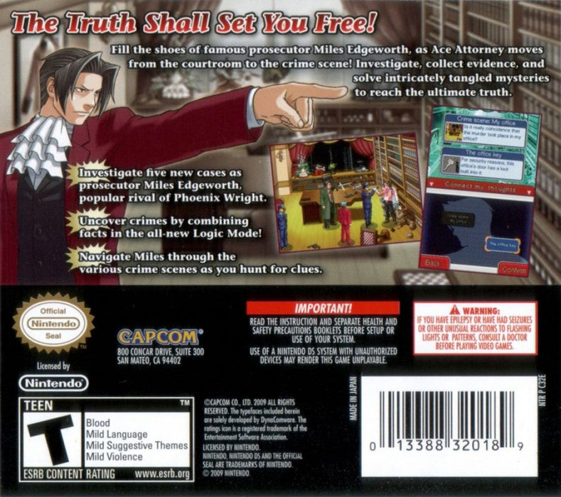 Ace Attorney Investigations: Miles Edgeworth – Nintendo DS (DS) - for just $27.99! 