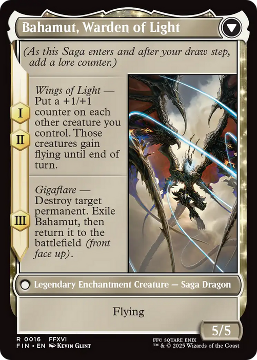 Dion, Bahamut's Dominant // Bahamut, Warden of Light (FIN-016) - FINAL FANTASY: (enchantment) Foil - for just $0.31! 