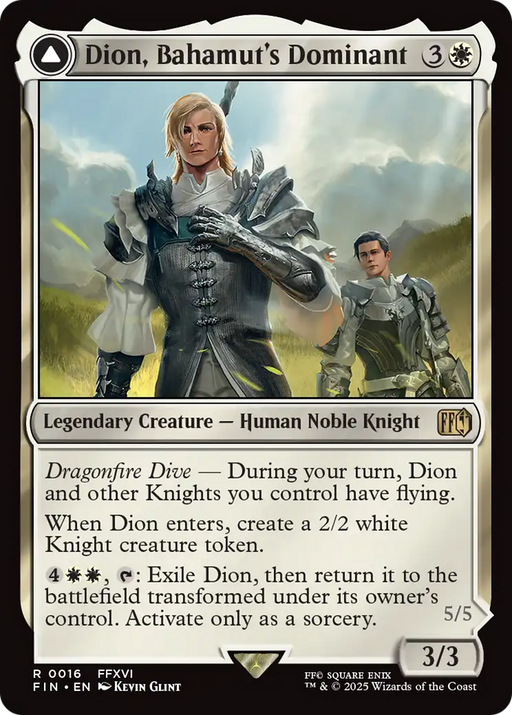 Dion, Bahamut's Dominant // Bahamut, Warden of Light (FIN-016) - FINAL FANTASY: (enchantment) - for just $0.26! 