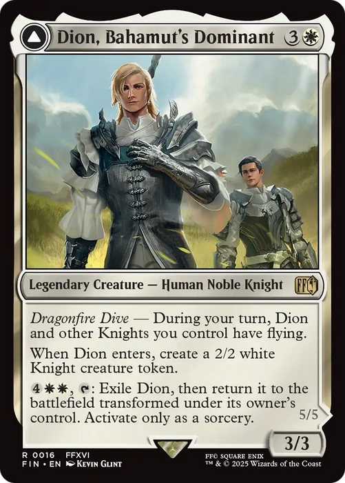 Dion, Bahamut's Dominant // Bahamut, Warden of Light (FIN-016) - FINAL FANTASY: (enchantment) Foil - for just $0.31! 