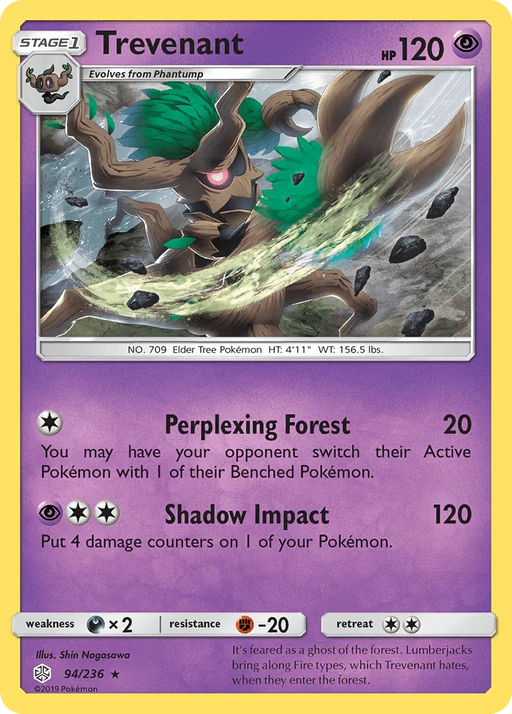 Trevenant (94/236) [Sun & Moon: Cosmic Eclipse] - for just $0.10! 