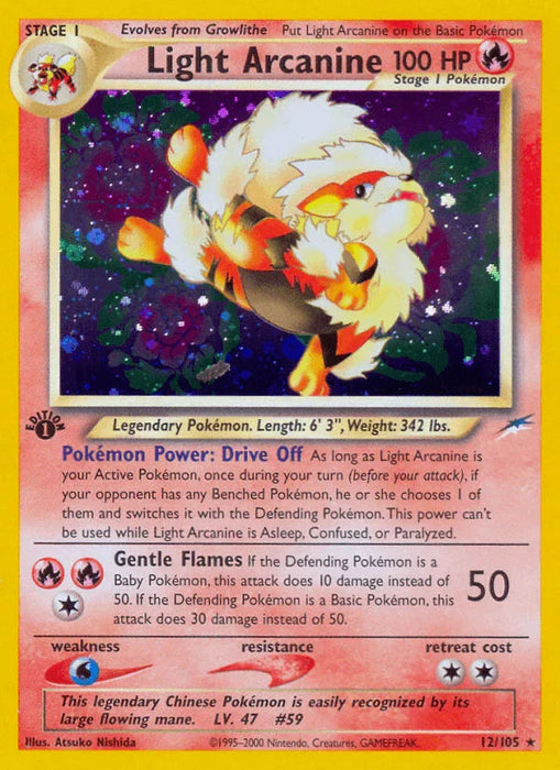 Light Arcanine (12/105) [Neo Destiny 1st Edition] - for just $260! 