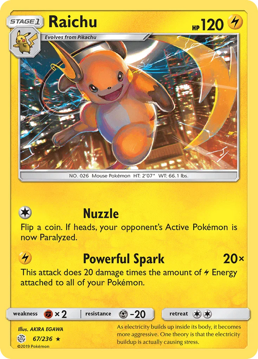 Raichu (67/236) [Sun & Moon: Cosmic Eclipse] - for just $0.40! 
