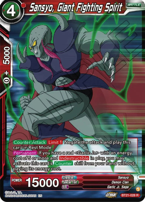 Sansyo, Giant Fighting Spirit (BT21-028) [Wild Resurgence] - for just $0.10! 