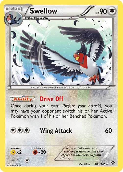 Swellow (103/146) [XY: Base Set] - for just $0.20! 