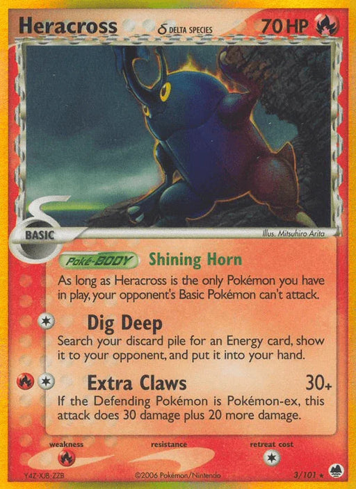 Heracross (3/101) (Delta Species) [EX: Dragon Frontiers] - for just $17.50! 