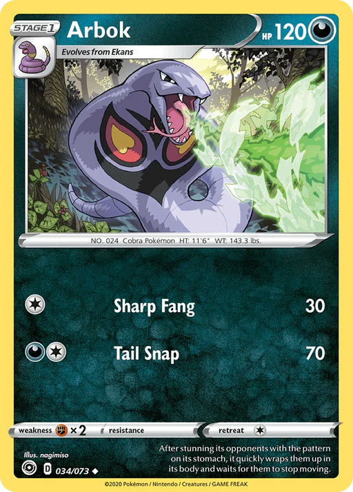 Arbok (034/073) [Sword & Shield: Champion's Path] - for just $0.10! 