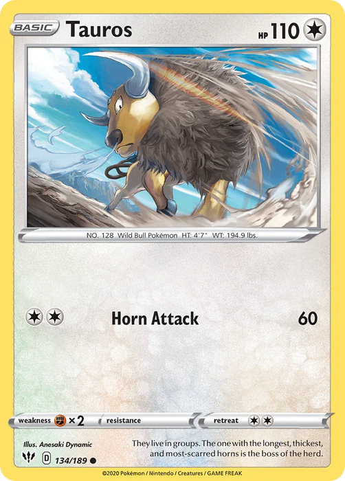 Tauros (134/189) [Sword & Shield: Darkness Ablaze] - for just $0.10! 