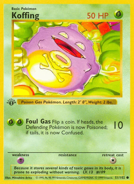 Koffing (51/102) (Shadowless) [Base Set 1st Edition] - for just $4.40! 