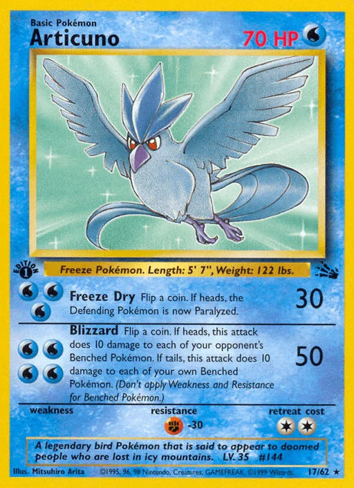 Articuno (17/62) [Fossil 1st Edition] - for just $6.25! 
