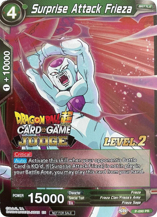 Surprise Attack Frieza (Level 2) (P-090) [Judge Promotion Cards] - for just $6.50! 