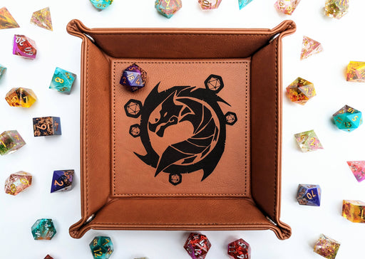 The Waiting Wyvern - Vegan Leather Dice Rolling Tray - for just $19.99! 