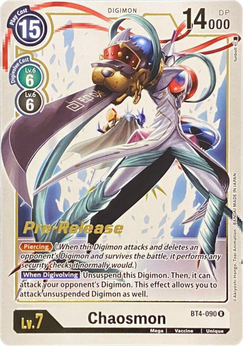 Chaosmon [BT4-090] [Great Legend Pre-Release Promos] - Just $0.10! Shop now at Retro Gaming of Denver