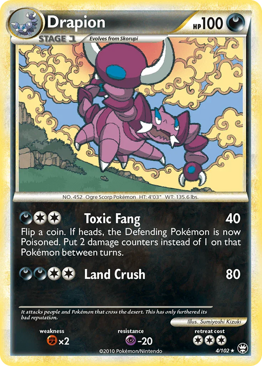 Drapion (4/102) [HeartGold & SoulSilver: Triumphant] - for just $1.35! 
