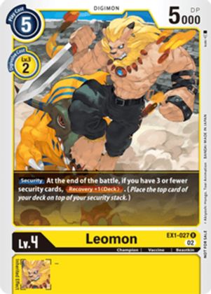 Leomon [EX1-027] (X Record Pre-Release Tournament) [X Record Pre-Release Promos] - Just $0.09! Shop now at Retro Gaming of Denver