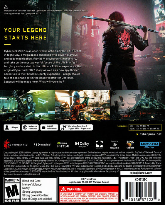 Cyberpunk 2077: UItimate Edition – Play Station 5 (PS5) - for just $0! 