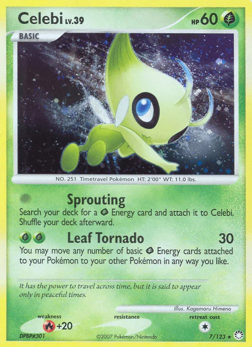 Celebi (7/123) [Diamond & Pearl: Mysterious Treasures] - for just $9.05! 