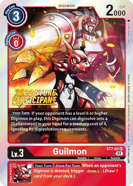 Guilmon [ST7-03] (2022 Store Participant) [Starter Deck: Gallantmon Promos] - Just $0.15! Shop now at Retro Gaming of Denver