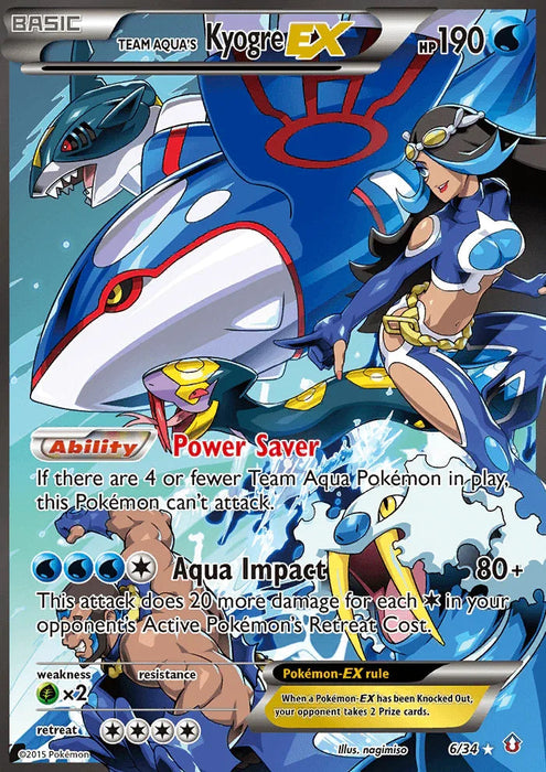 Team Aqua's Kyogre EX (6/34) [XY: Double Crisis] - for just $186.65! 