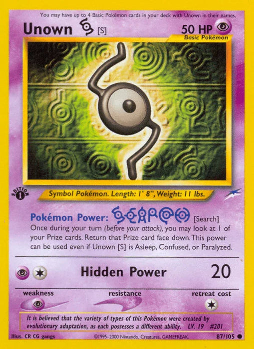 Unown [S] (87/105) [Neo Destiny 1st Edition] - for just $0.65! 