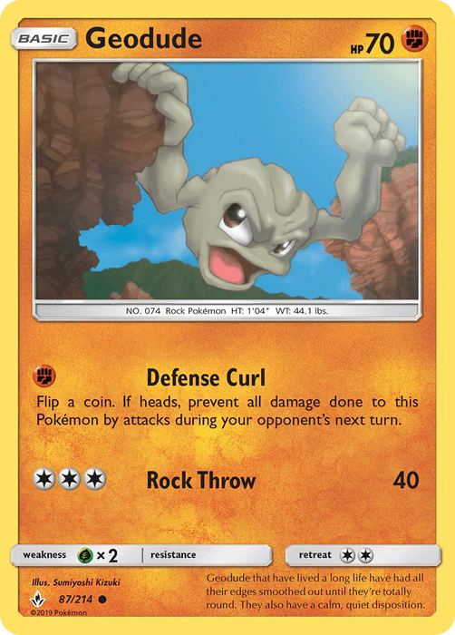 Geodude (87/214) [Sun & Moon: Unbroken Bonds] - for just $0.10! 