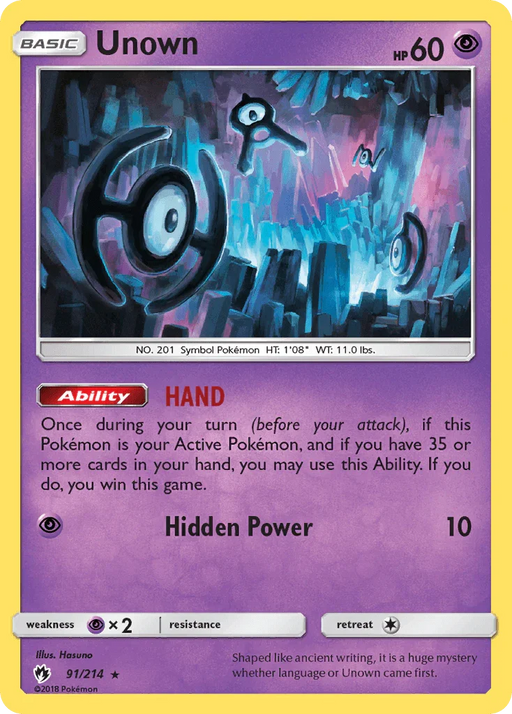 Unown (91/214) [Sun & Moon: Lost Thunder] - for just $0.40! 