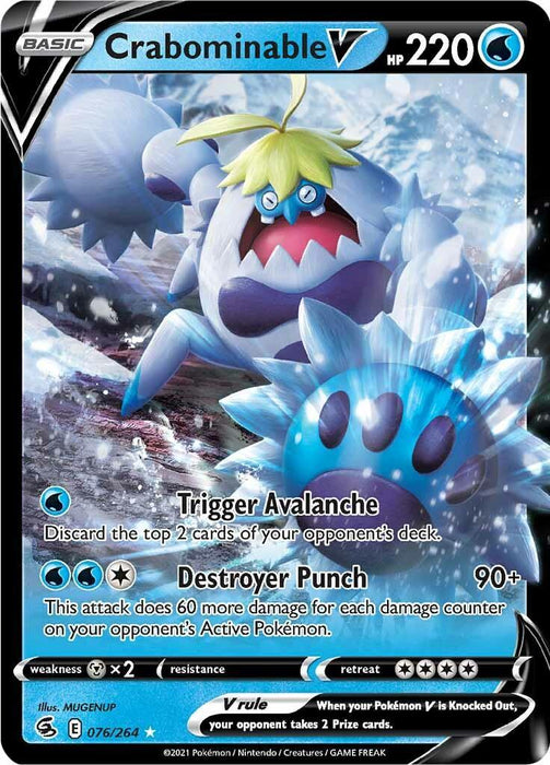 Crabominable V (076/264) [Sword & Shield: Fusion Strike] - for just $0.25! 