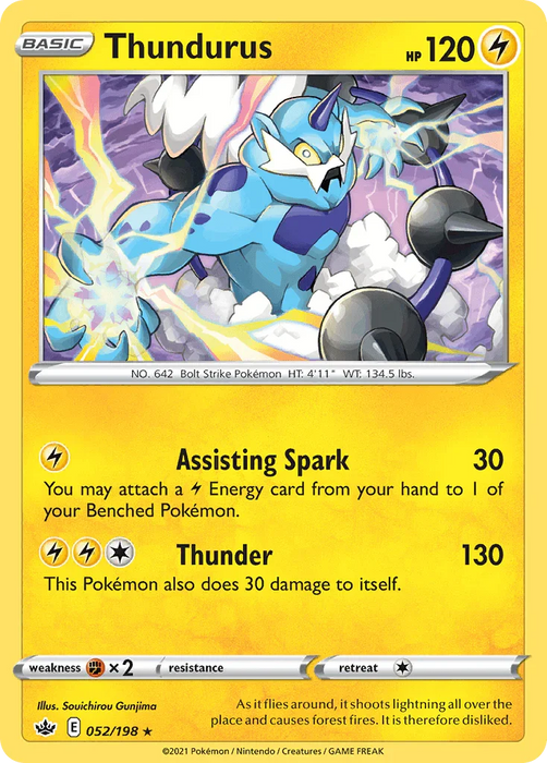 Thundurus (052/198) (Theme Deck Exclusive) [Sword & Shield: Chilling Reign] - for just $0.10! 