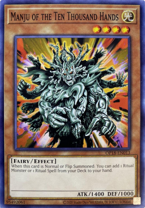 Manju of the Ten Thousand Hands [OP18-EN013] Common - for just $0.20! 