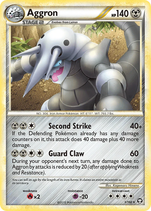 Aggron (1/102) [HeartGold & SoulSilver: Triumphant] - for just $4.35! 