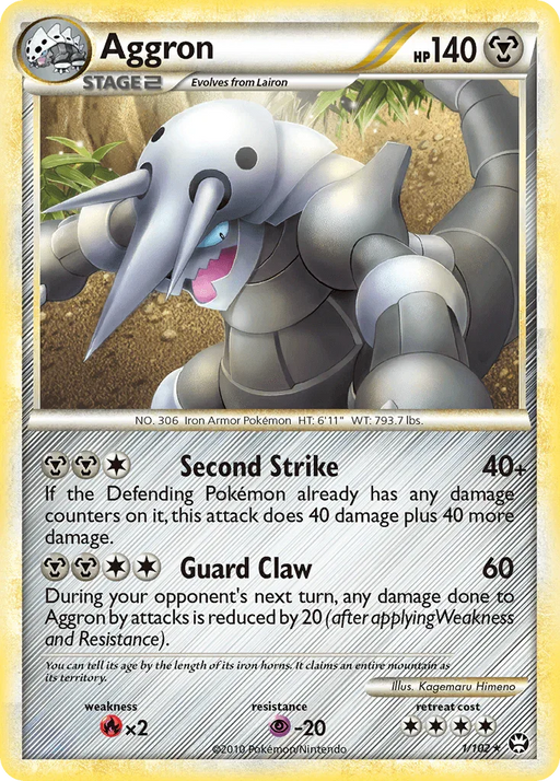Aggron (1/102) [HeartGold & SoulSilver: Triumphant] - for just $3.90! 