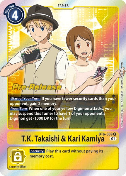 T.K. Takaishi & Kari Kamiya [BT6-089] [Double Diamond Pre-Release Cards] - Just $0.75! Shop now at Retro Gaming of Denver